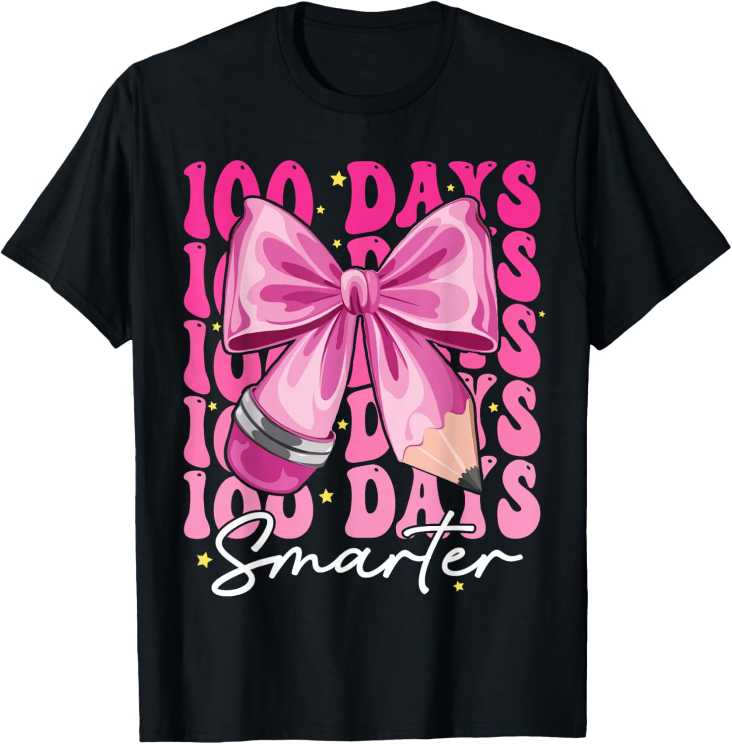 100 Days Smarter Coquette Bow T-Shirt for Girls - Perfect for School Celebrations - 15