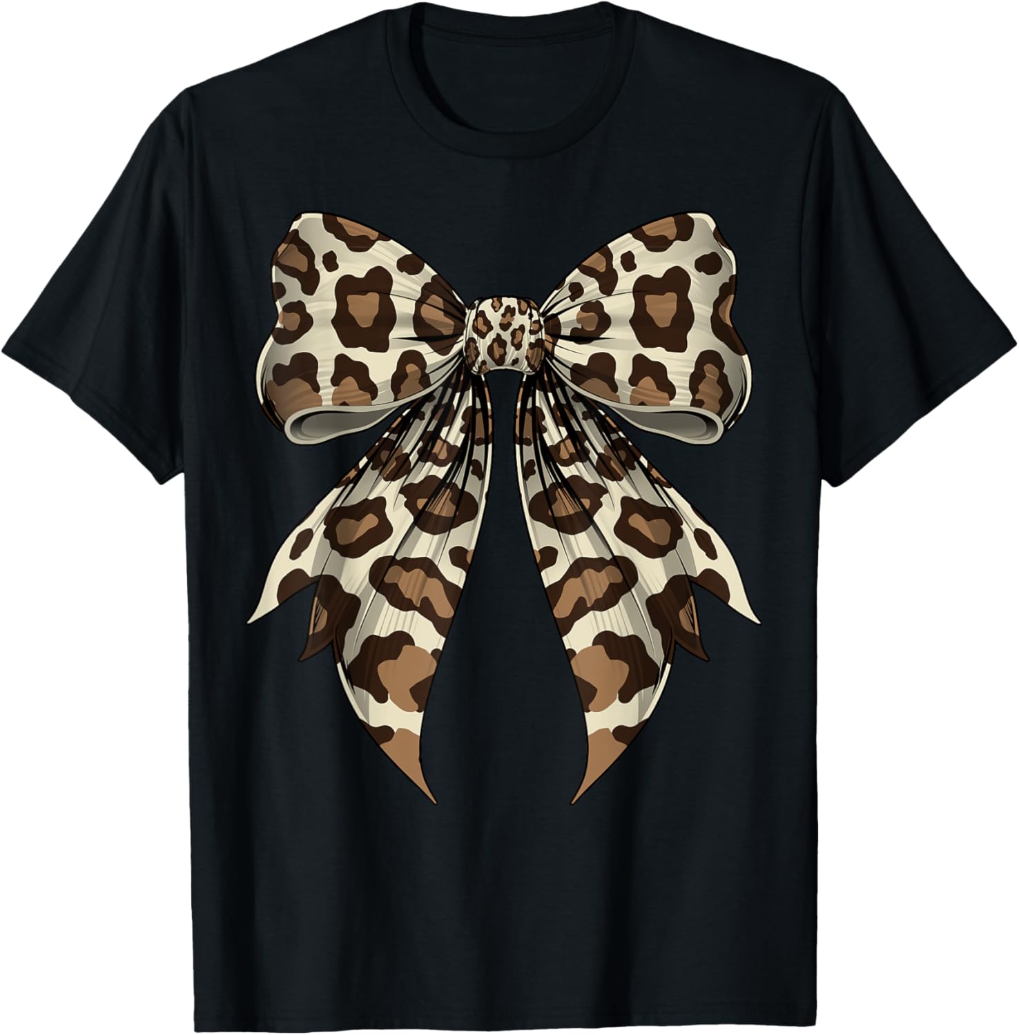 Coquette Bow Leopard Pattern Halloween Costume T-Shirt for Fun Festivities - 1