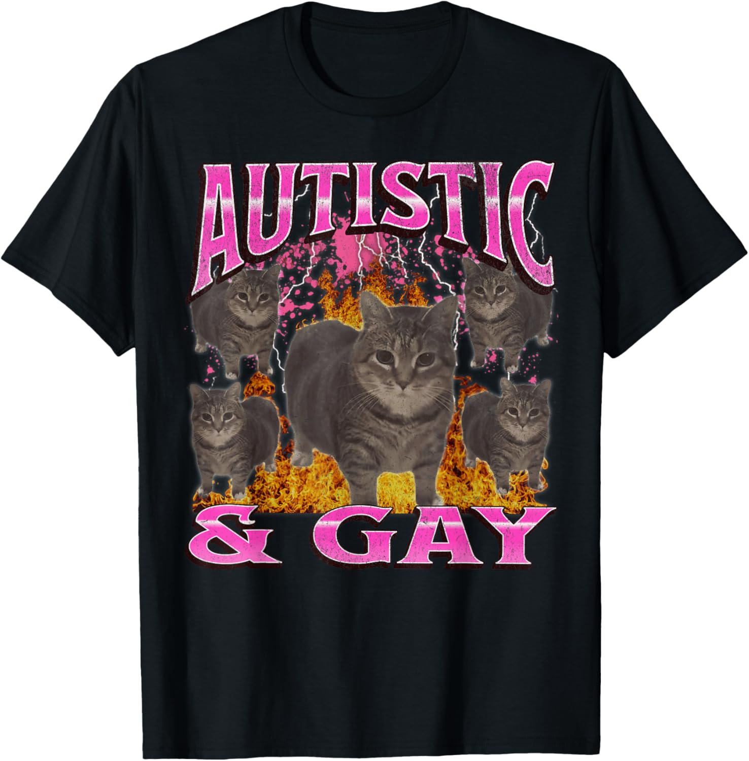 Funny Cat Meme T-Shirt for Autistic and Gay Pride Fans - Unisex Apparel - 21