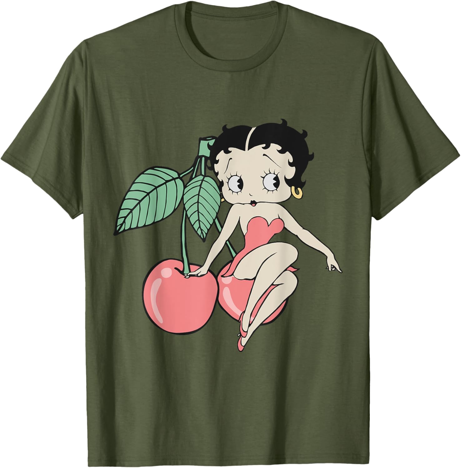 Vintage Betty Boop Red Cherry T-Shirt for Retro Fashion Lovers - 1