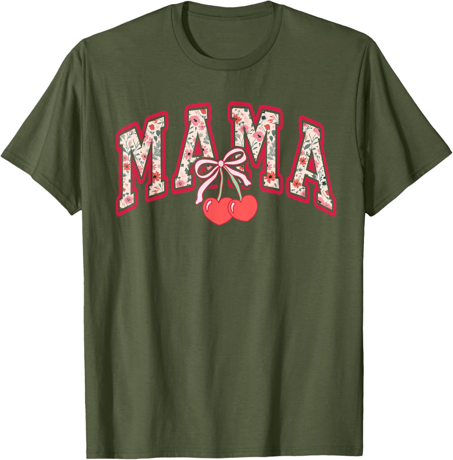 Cute Mama Cherry Bow T-Shirt for Happy Mother's Day Gift for Moms - 14