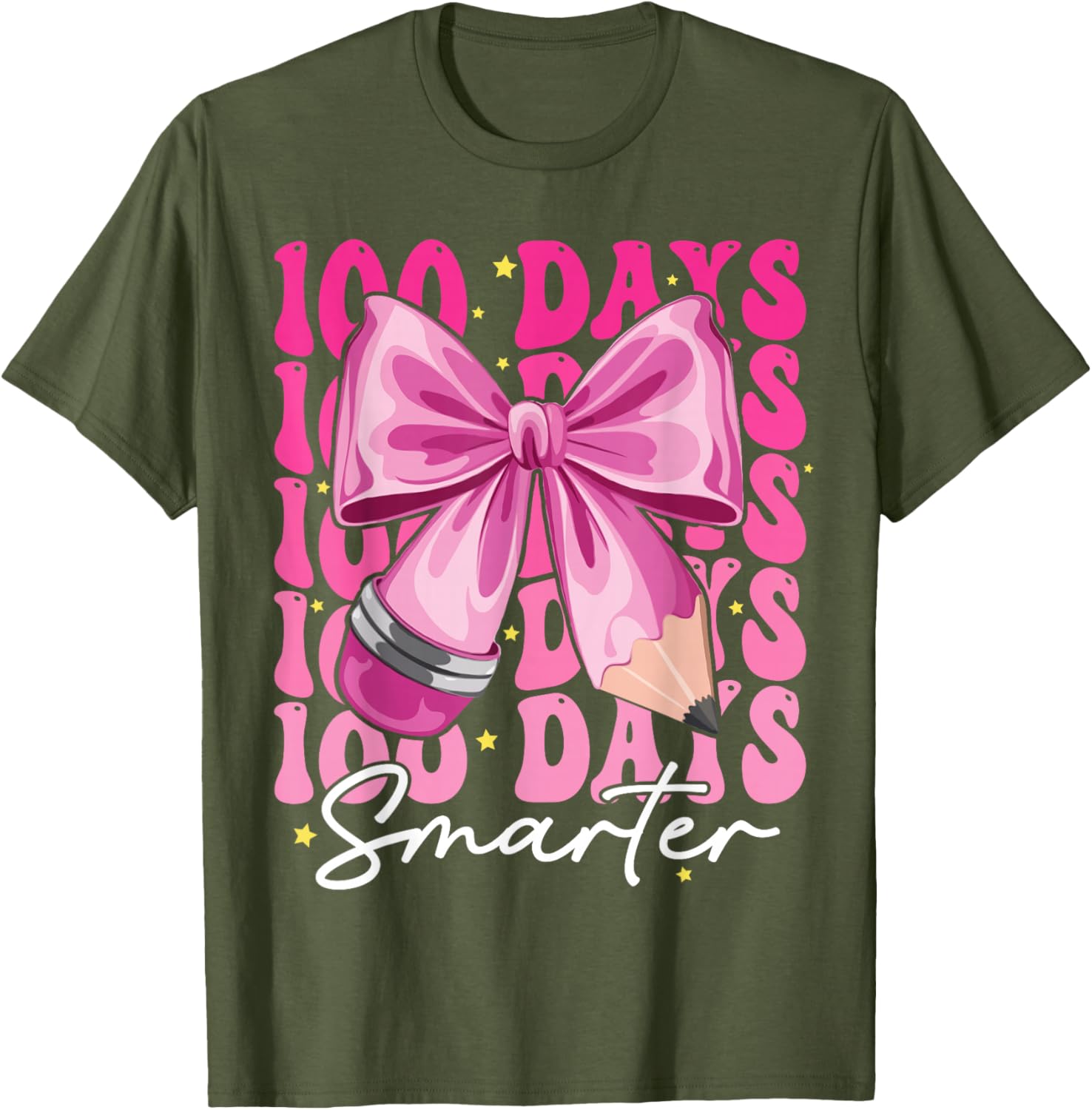 100 Days Smarter Coquette Bow T-Shirt for Girls - Perfect for School Celebrations - 9