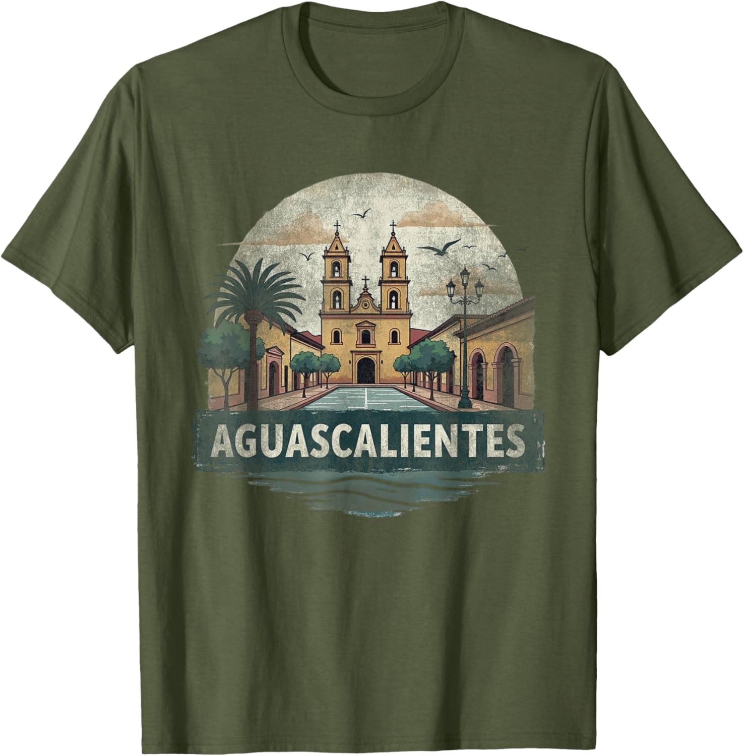 Retro Aguascalientes Landscape T-Shirt Vintage Travel Souvenir Gift - 2