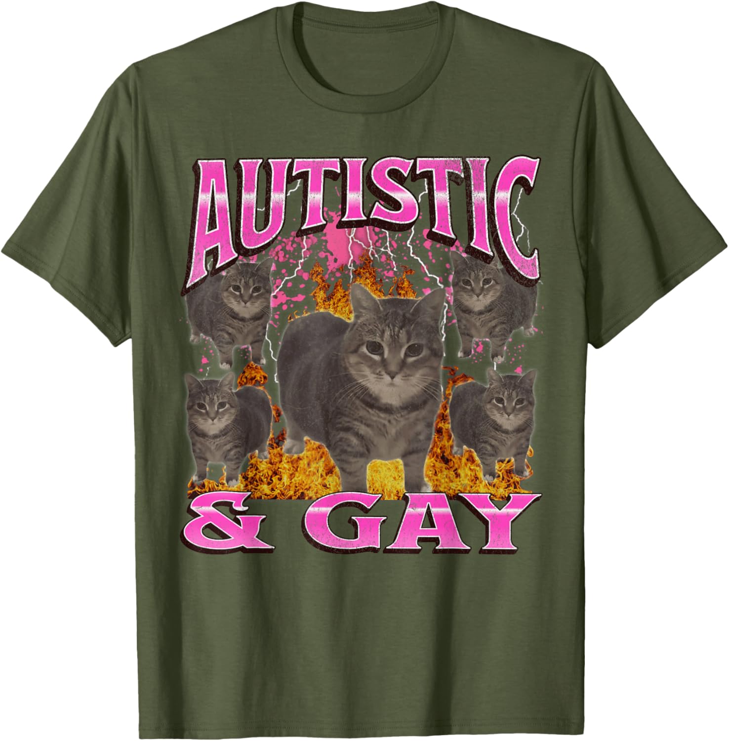 Funny Cat Meme T-Shirt for Autistic and Gay Pride Fans - Unisex Apparel - 1