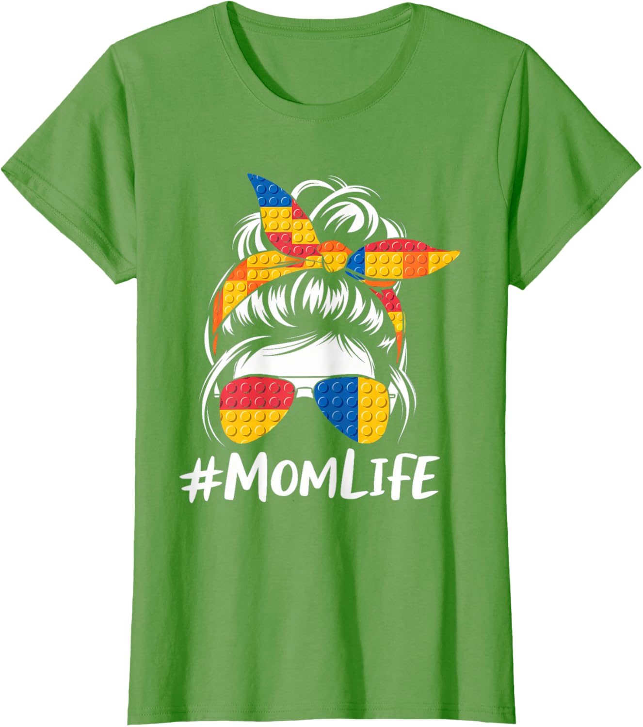 Messy Bun Mom Life T-Shirt for Master Builders - Perfect Mothers Day Gift - 14