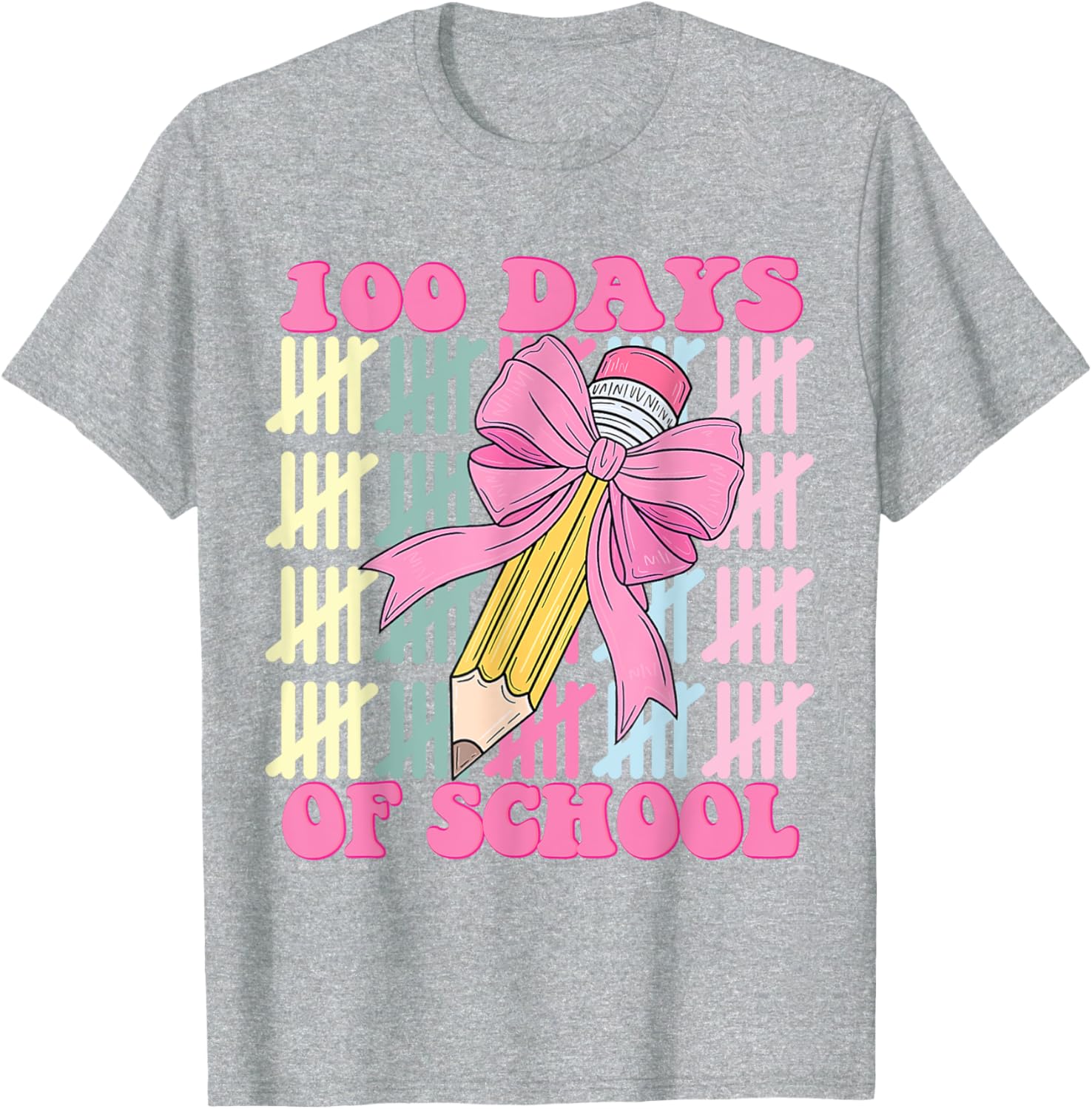 100 Days of School Girls Coquette Bow T-Shirt for Celebrating School Milestones - 15