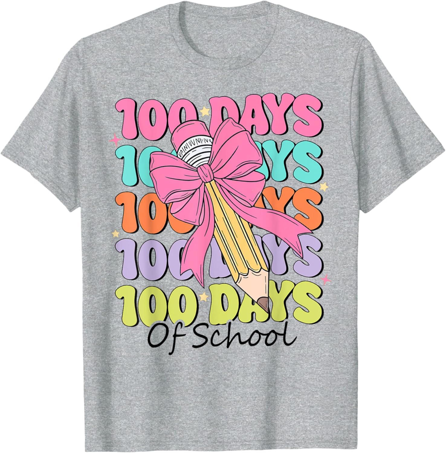 100 Days of School Teacher Coquette Bow T-Shirt for Fun Classroom Celebrations - 9