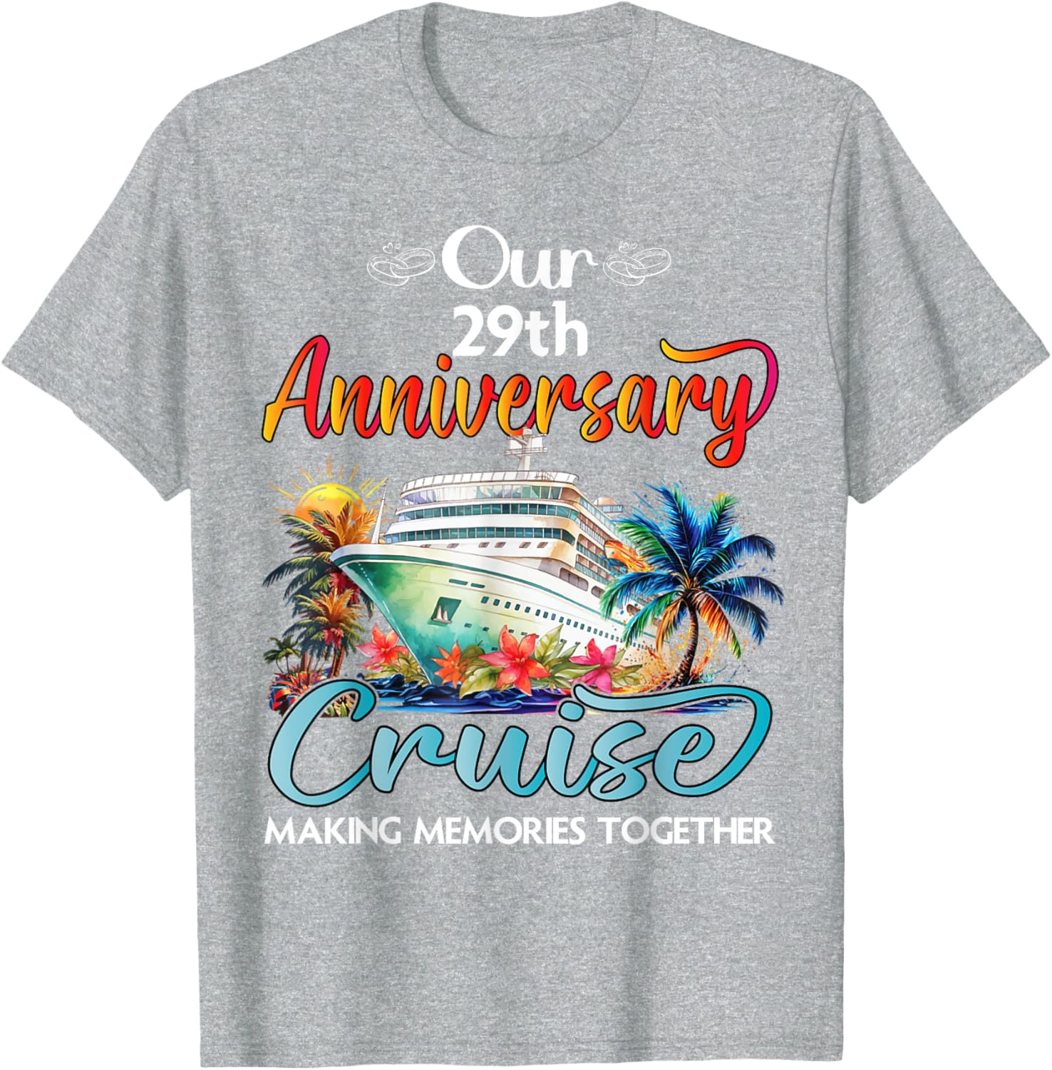 29th Anniversary Cruise T-Shirt for Couples Perfect Gift for Him and Her - 2